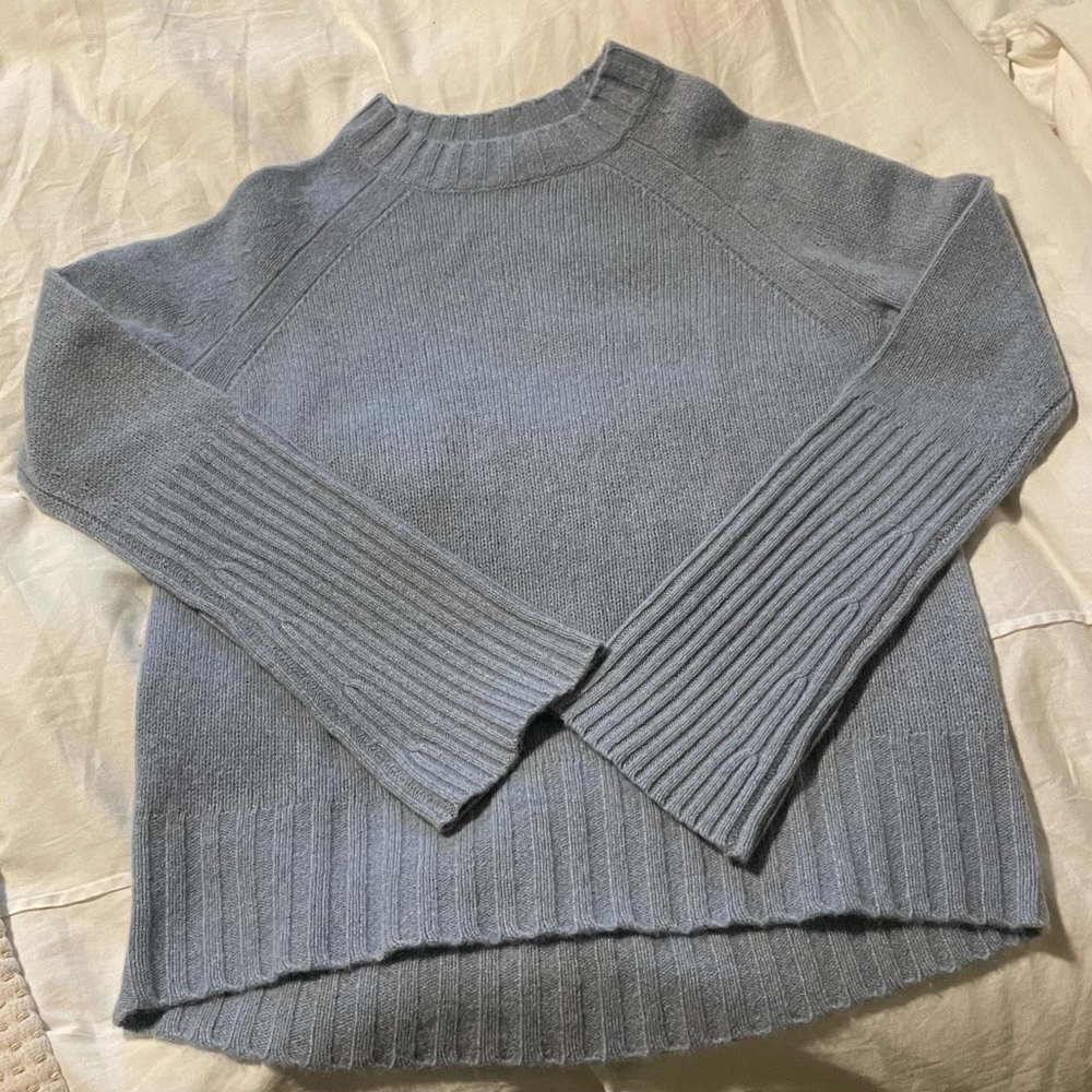 360 Cashmere Slate Blue Sweater